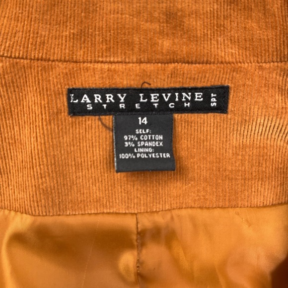 Larry Levine Corduroy Pant Suit Women 14 Rust Cotton Stretch Retro Sportswear - Picture 12 of 16